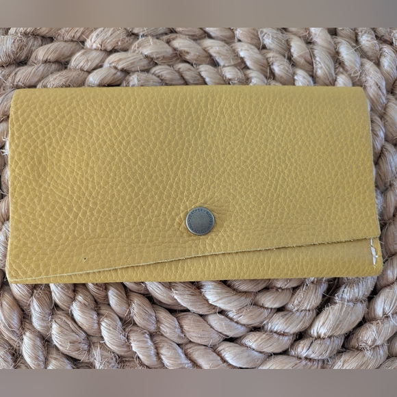 portland leather goods Handbags - Portland Leather Goods Yellow Leather Trifold Wallet